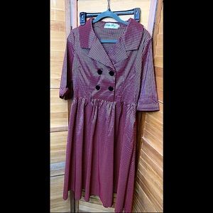 Pinup Bettie Page Holiday Checkered Dress